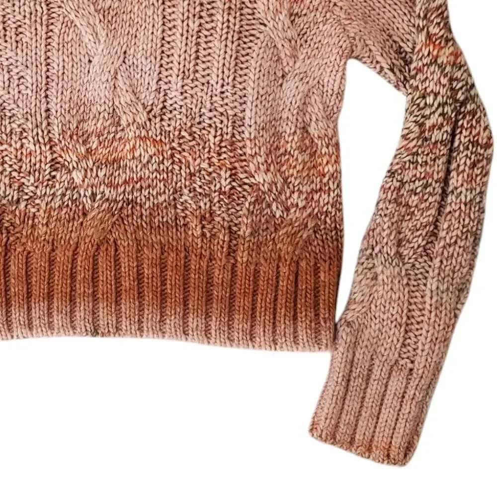 360 CASHMERE Larkyn Crew Neck Sweater Cable Knit Wool size M
